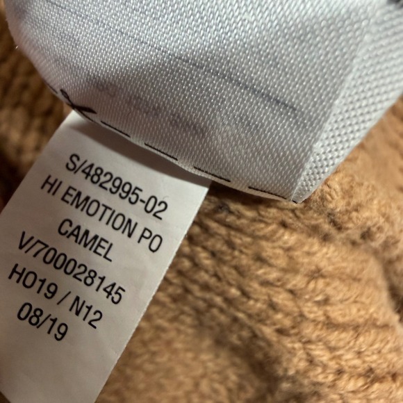 Old Navy Womens Camel Cable Knit Sweater Medium Tall Chunky Brown Neutral Layer - Picture 6 of 8